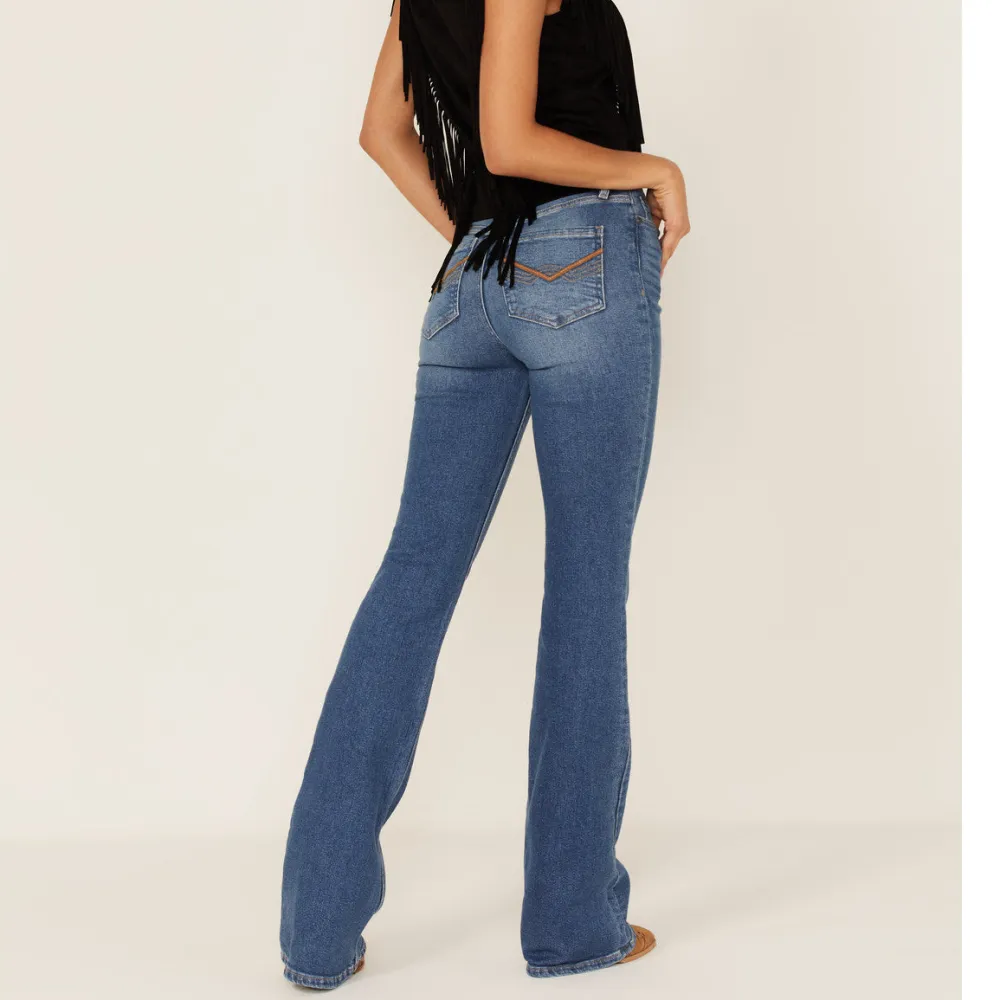 High Rise Bootcut Embroidered Jeans