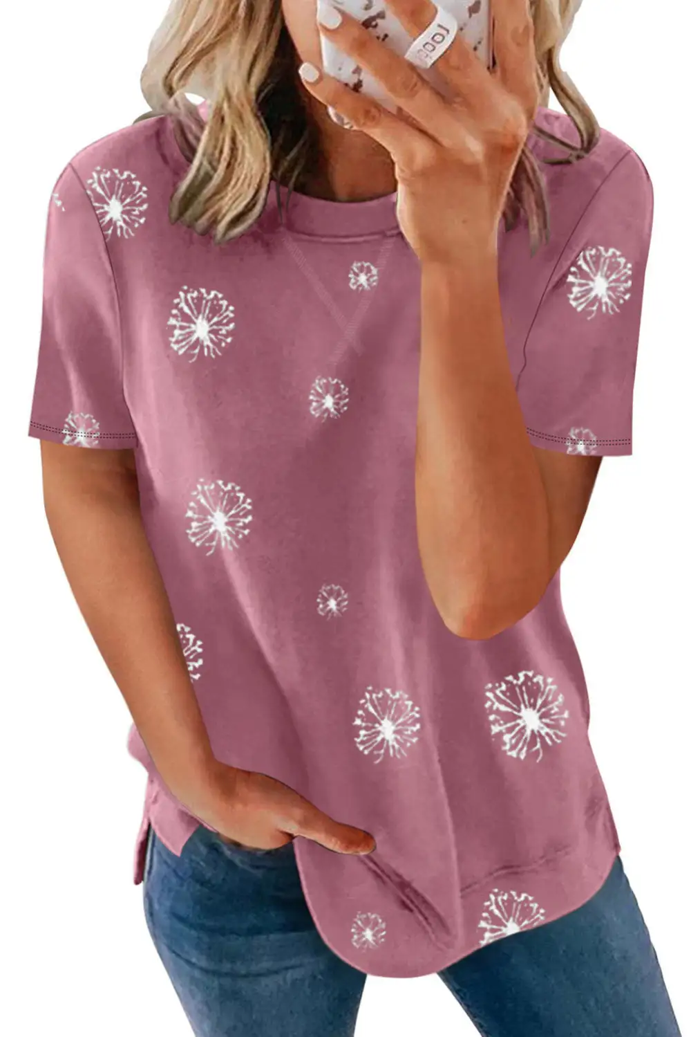Star Print Crew Neck T-Shirt