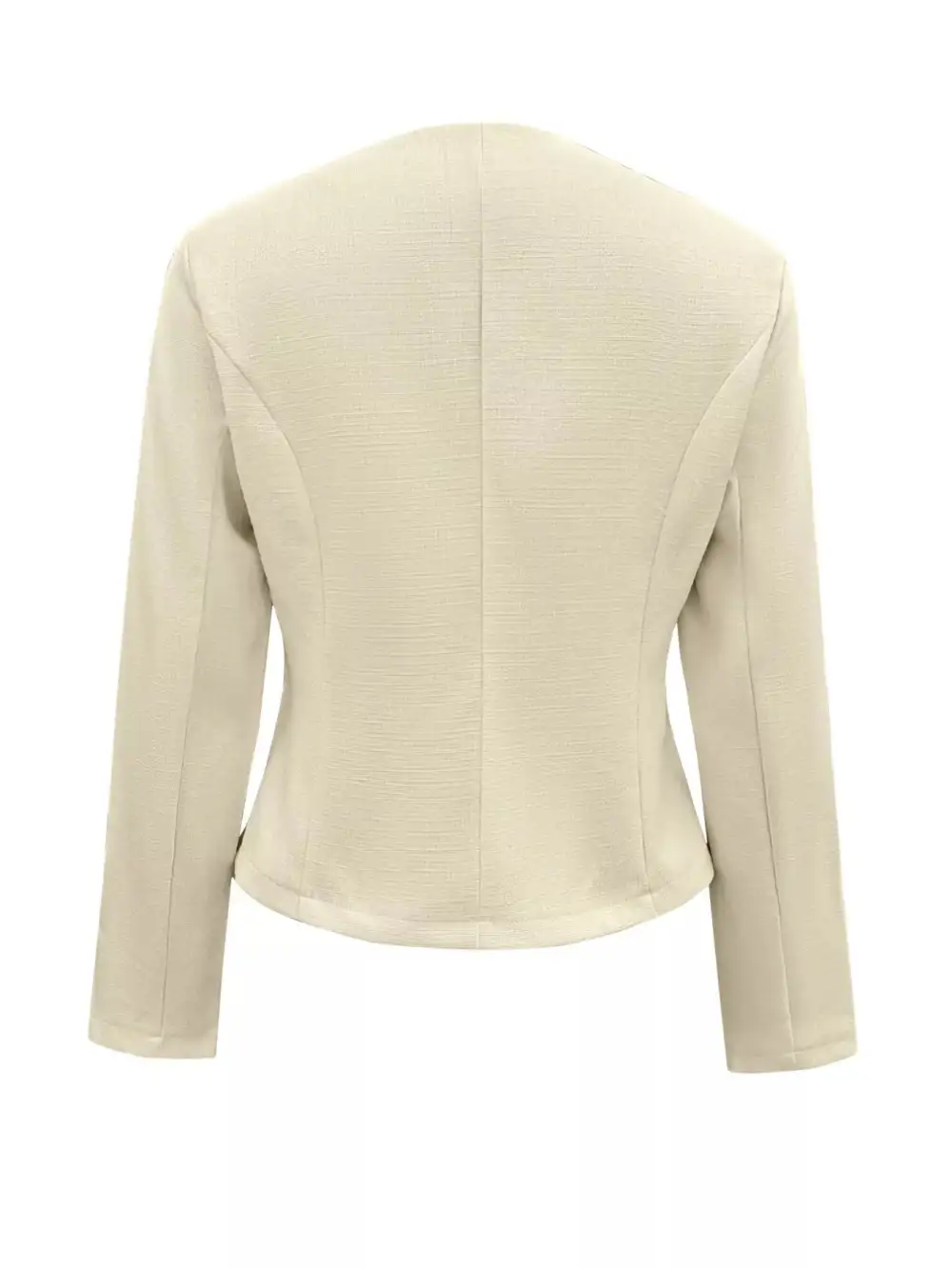 Square Neck Button Down Fitted Blazer Jacket