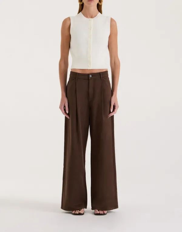 Cream Cropped Button Front Knit Vest