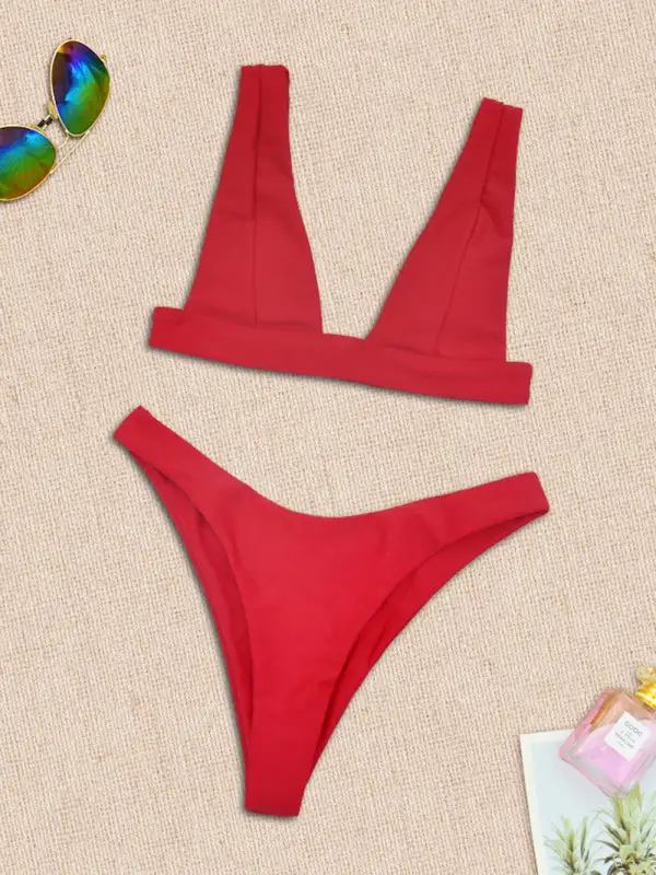 Push Up Deep V Bikini Swim Set
