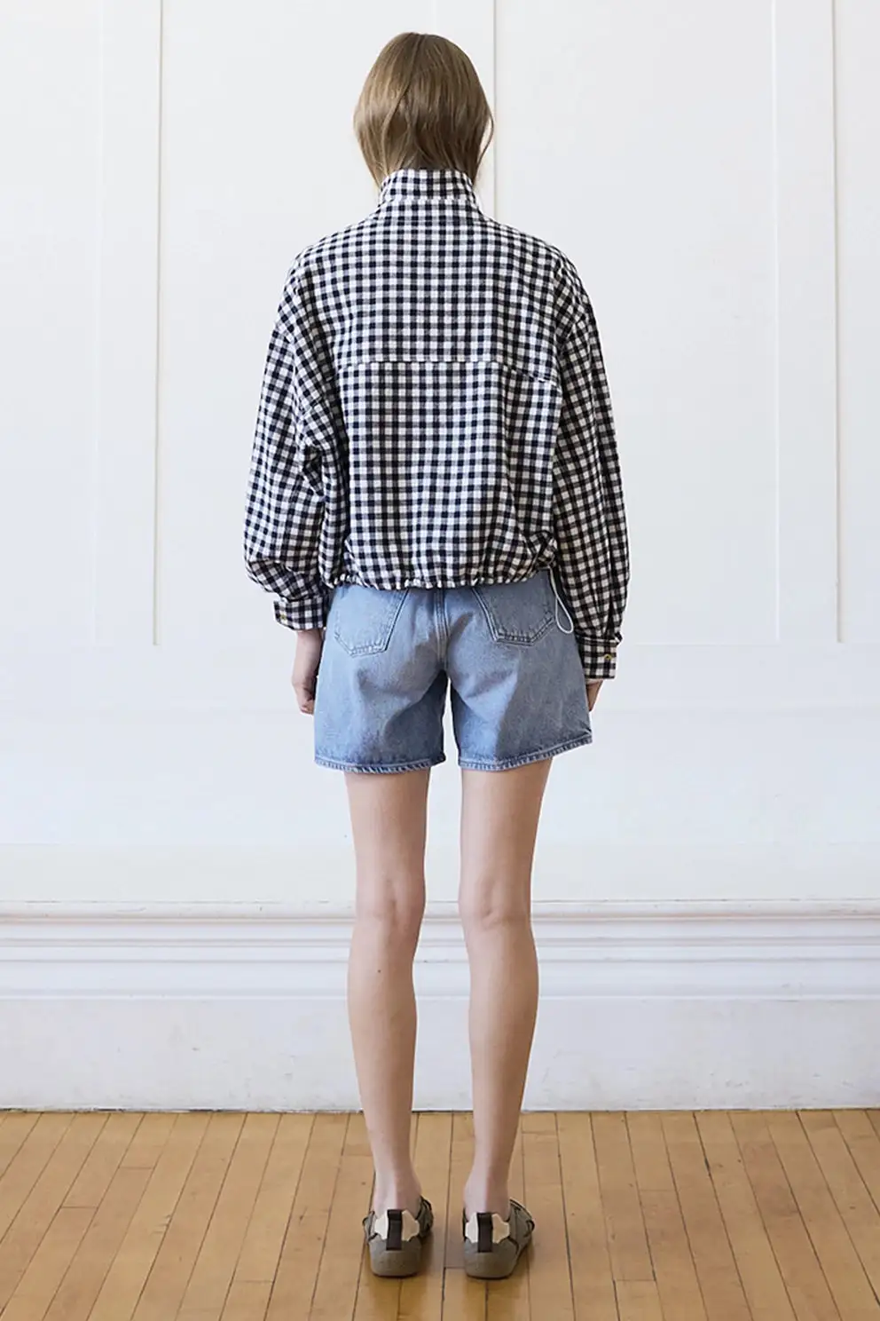 Gingham Zip Front Jacket