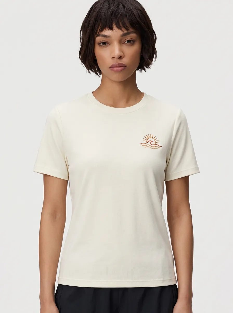 Women's Sun Wave Embroidered Crewneck T-Shirt