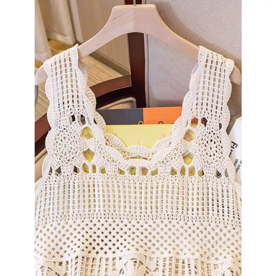 Openwork Scoop Neck Tank