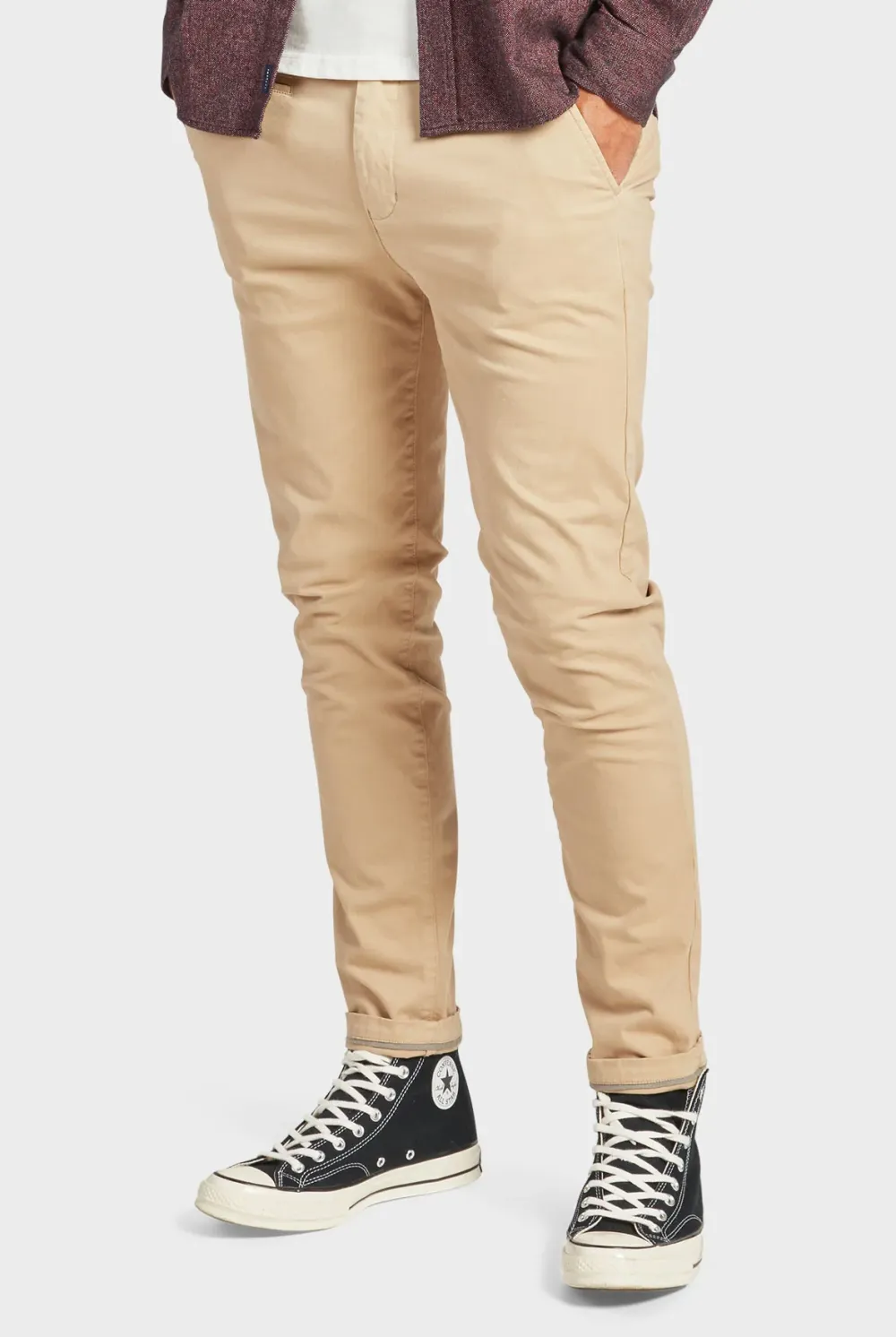 Straight Leg Cotton Twill Trousers