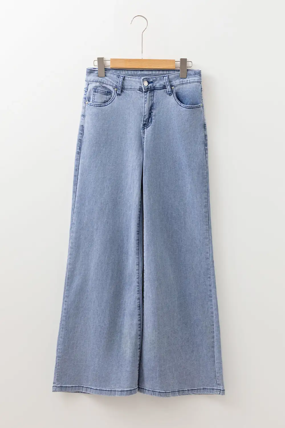 High Waist Button Zip Fly Bell Jeans