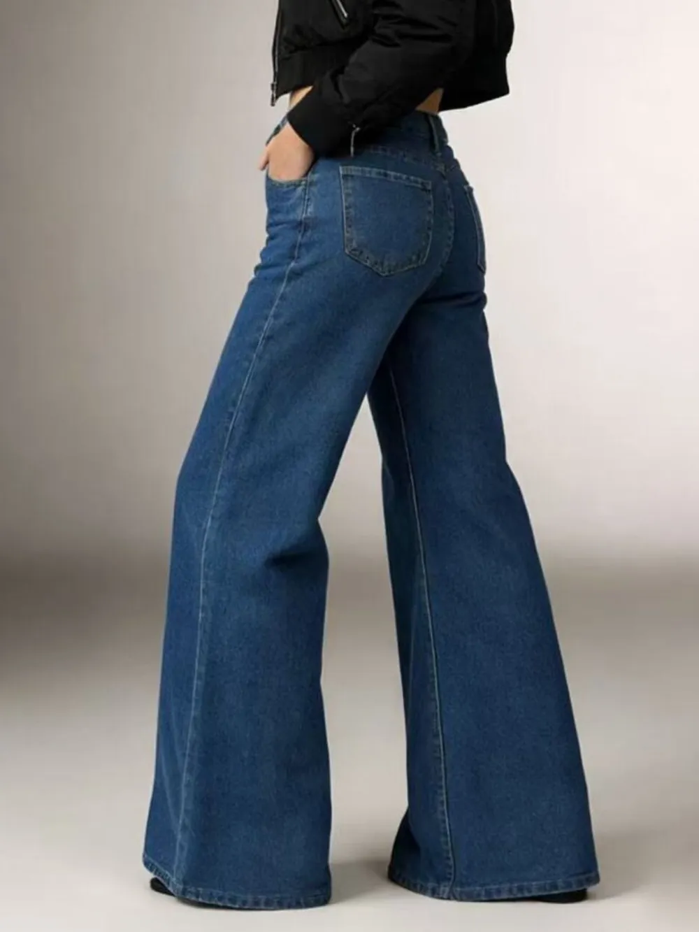 Balanced High Waist Flare Leg Denim Jeans