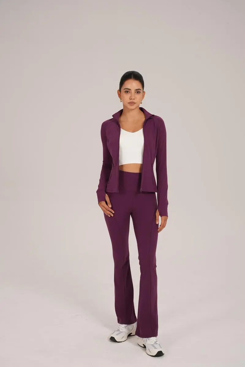 2PCS Slim-It BBL Jacket and Flare Leggings Daily Set