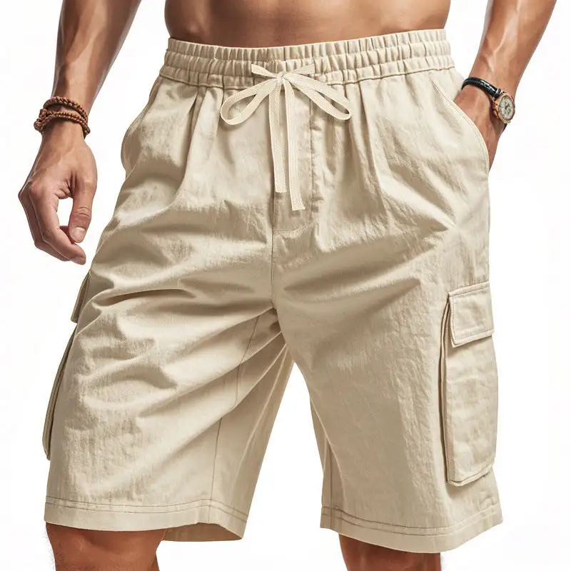 Men's Comfortable Multi Pocket Cargo Shorts for Travel and Leisure