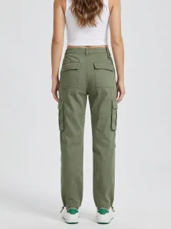 Rugged Utility Style Style Women's Multi Pocket Cargo Pants
