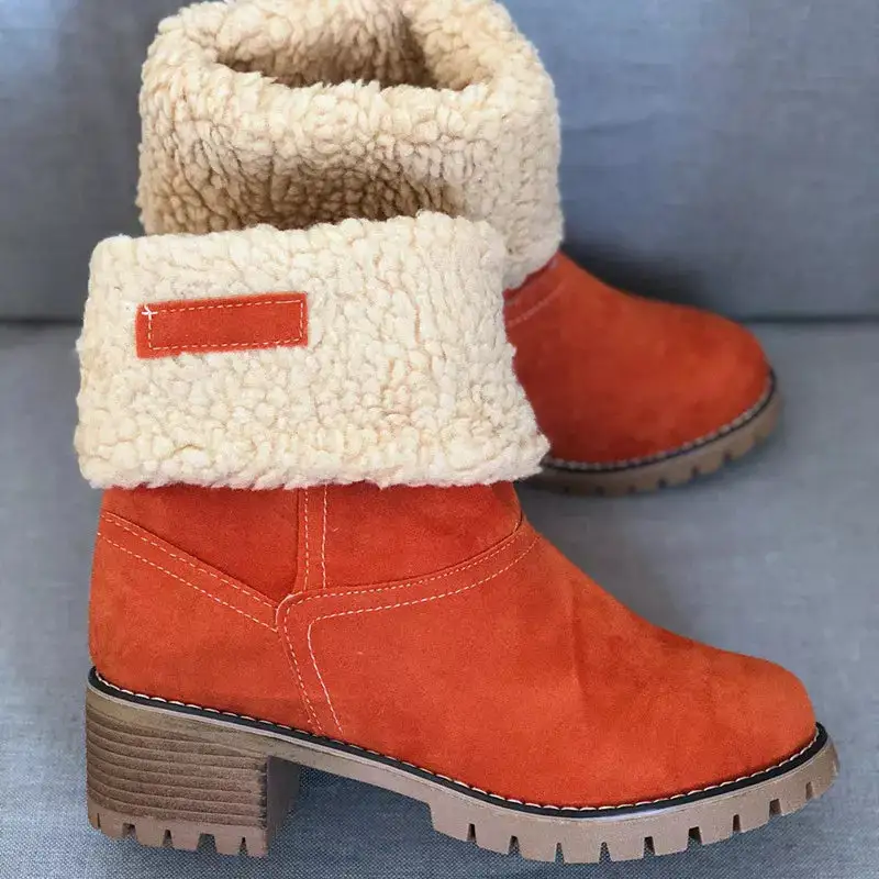 Round Toe Block Heels Boots