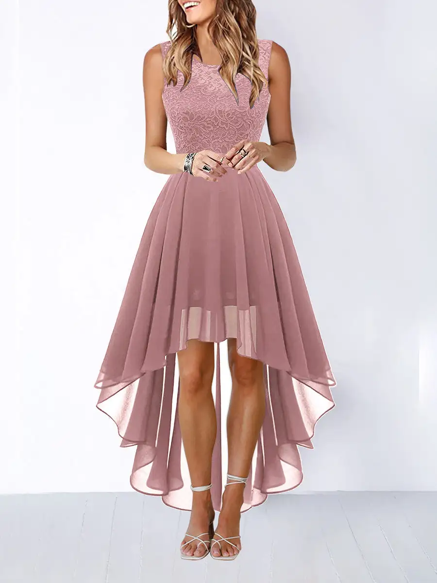 High Pleated Neck Maxi Dress
