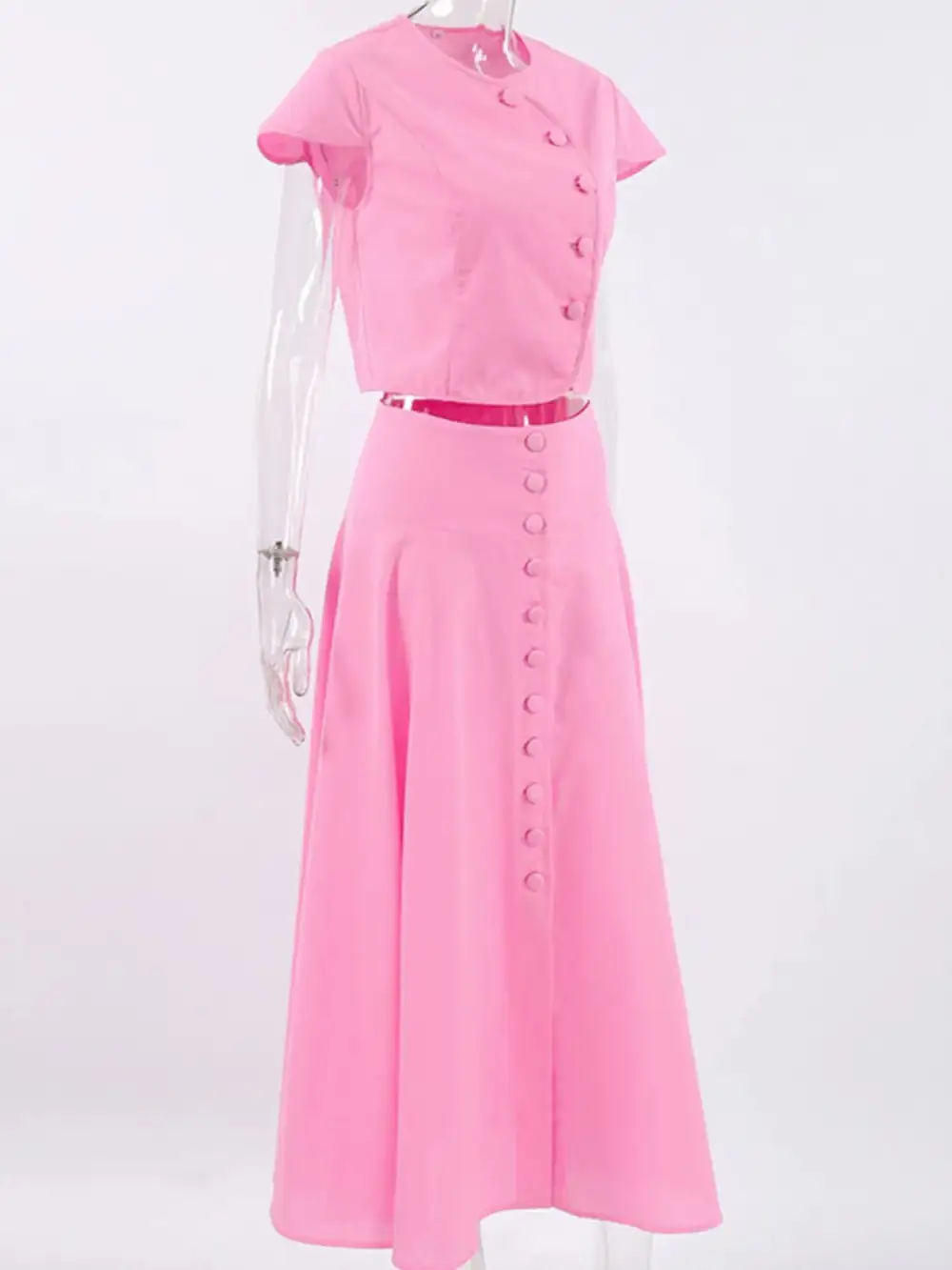 Easygoing Button Front Short Sleeve Coordinated Sets