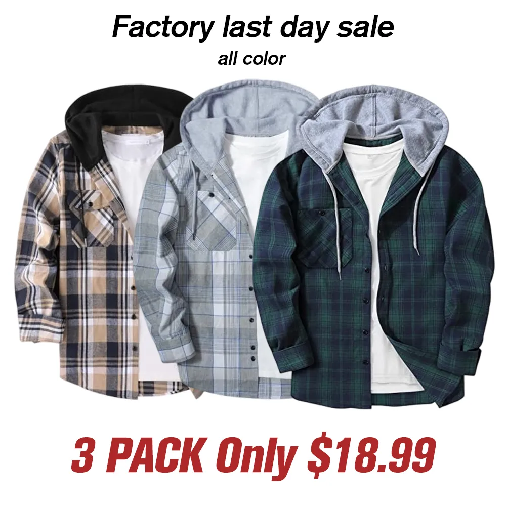 Men Plaid Long Sleeve Flannel Jacket