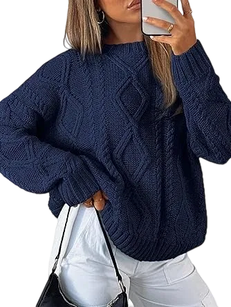 🔥Last day promotion⏰Women's 2025 Fashion Casual Striped Knitted Round-neck Long-sleeved Sweater