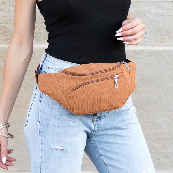 Corduroy Sling Crossbody Belt Bag