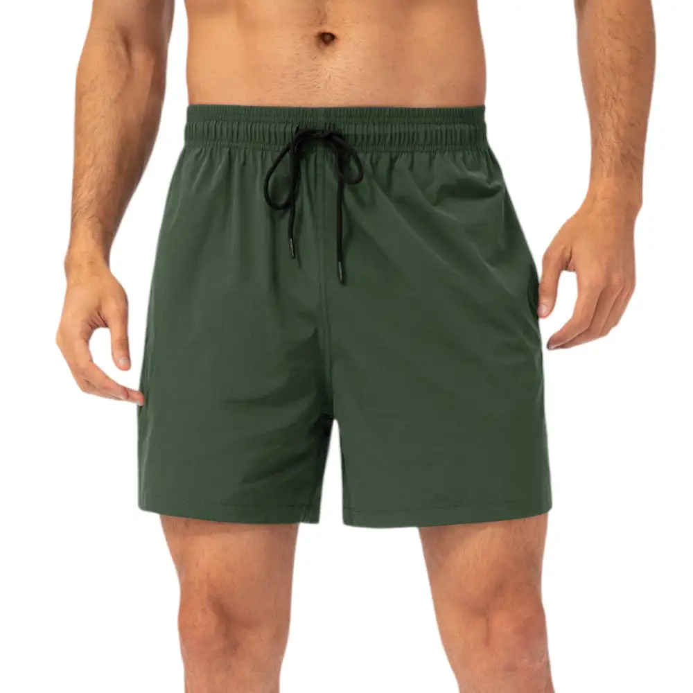 Relaxed Drawstring Elastic-Waist Side-Pocket Lightweight Men's Athletic Shorts