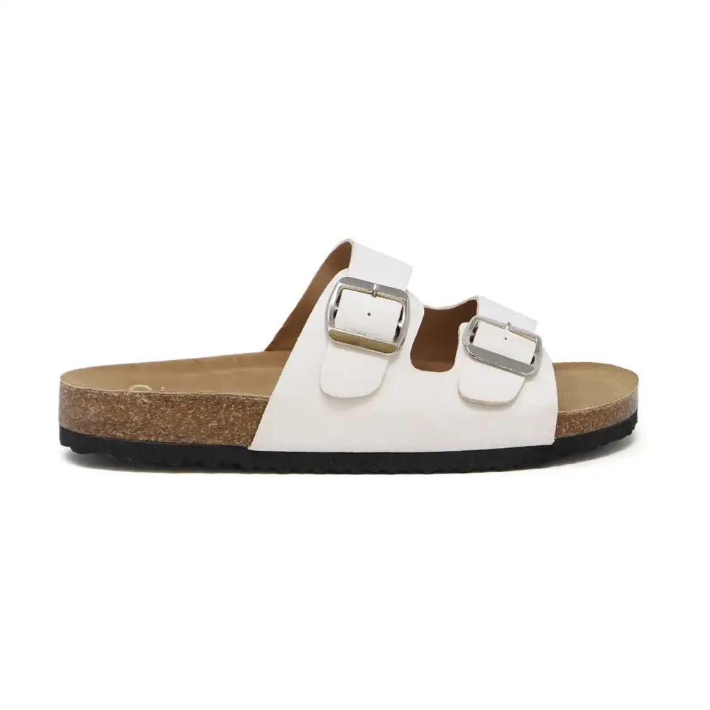 Pu Sandal with Two Piece Upper and Buckle