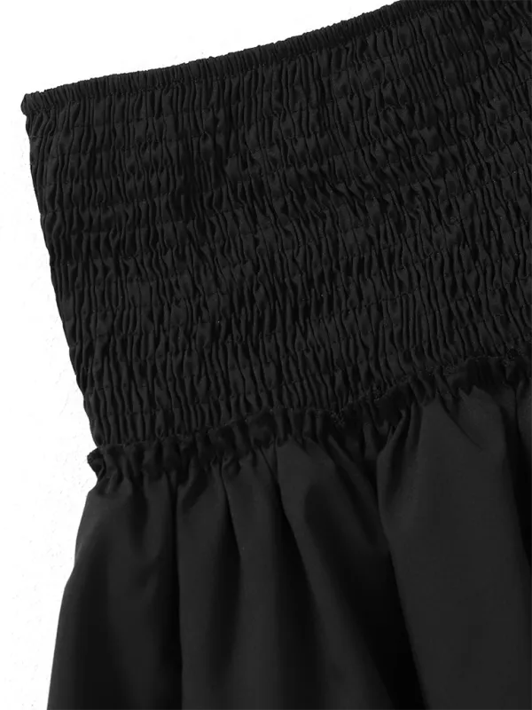 Pleated Ruffle Trim Skirt
