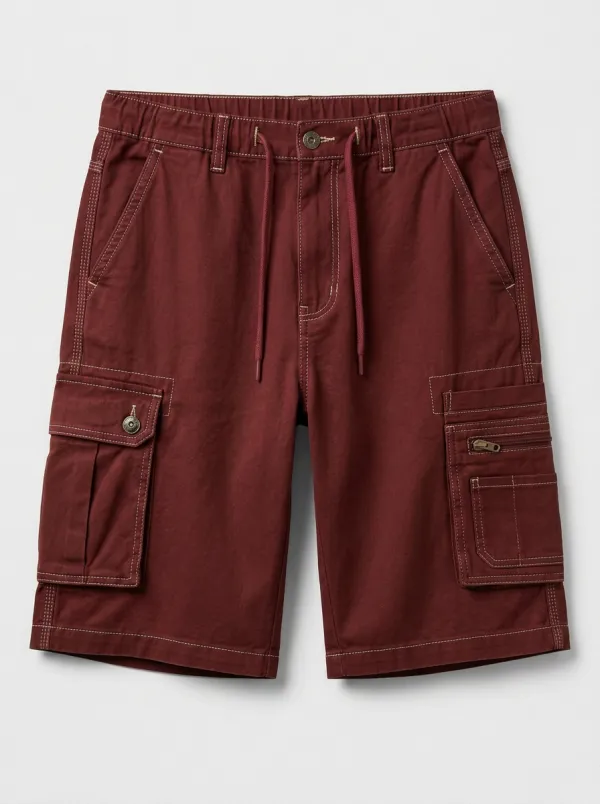 Men's Casual Outdoor Khaki Multi-Pocket Cargo Shorts
