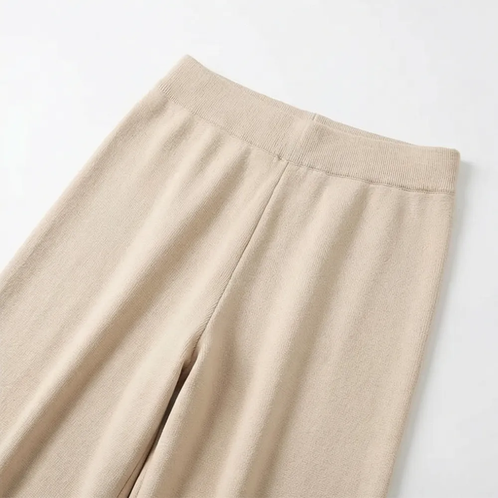 Asymmetric Knit Wide Leg Set