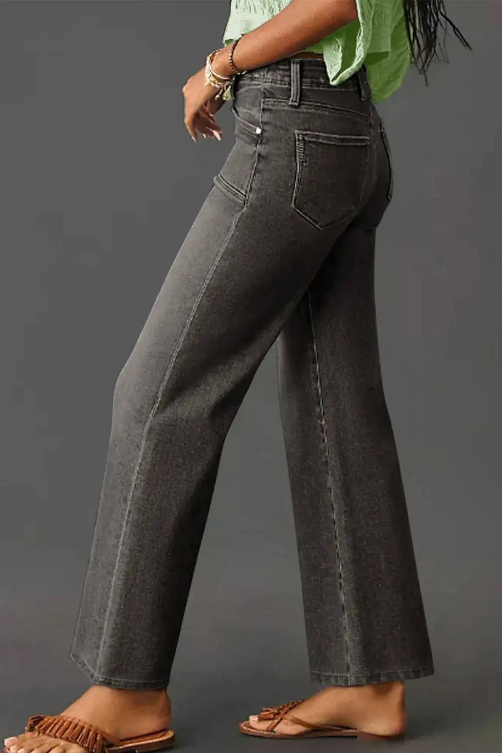 Contemporary High Rise Wide Leg Jeans
