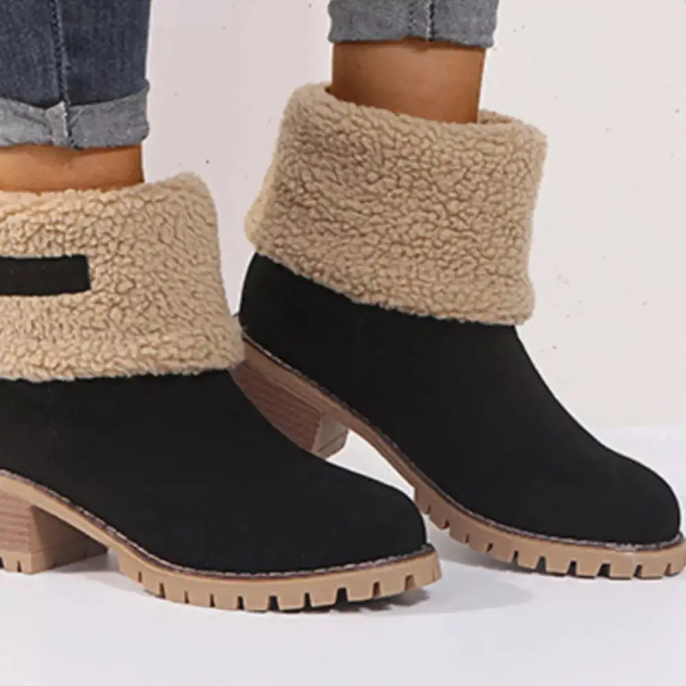 Round Toe Block Heels Boots