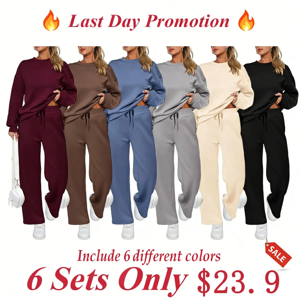 Women's long-sleeved pullover and trousers loungewear set