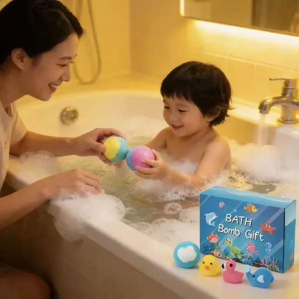 12-Pack Kids Bath Bombs with Surprise Spring Toys Inside