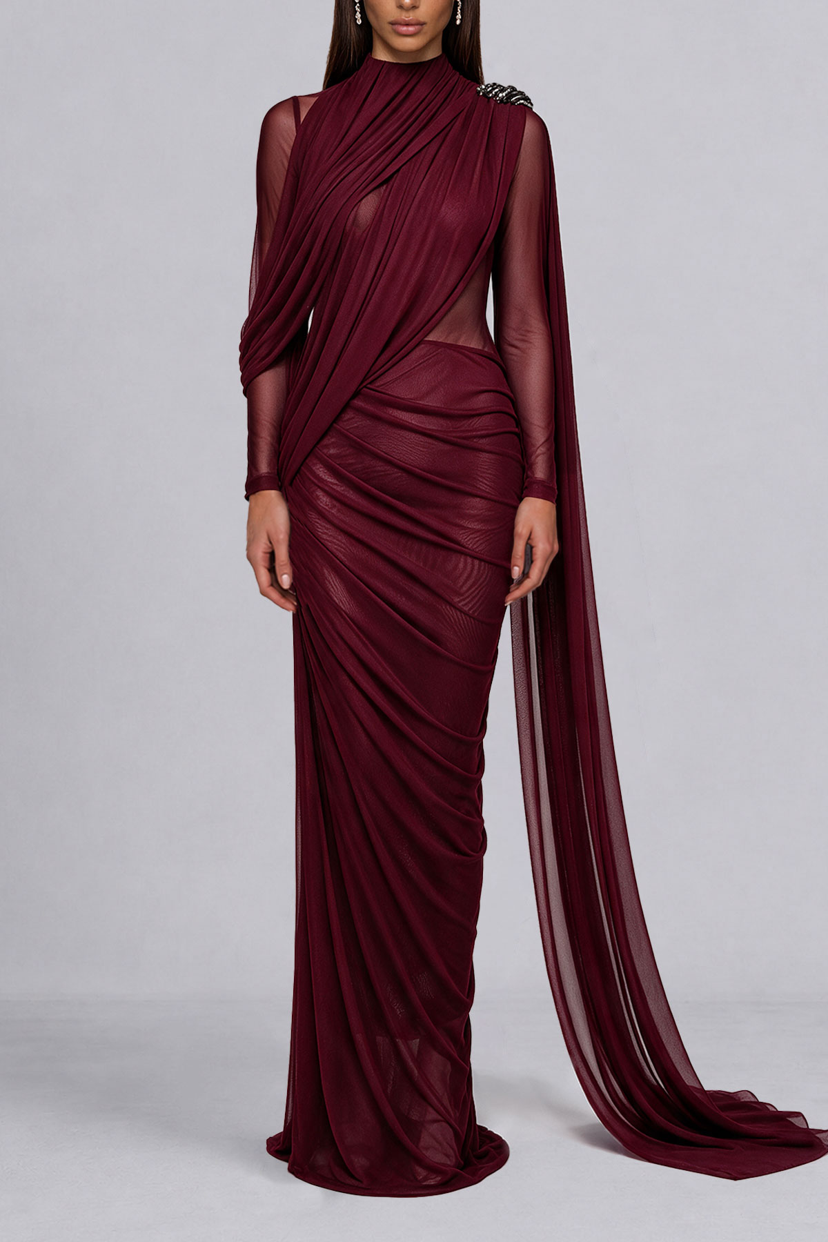 Classic Ruched Maxi Dress