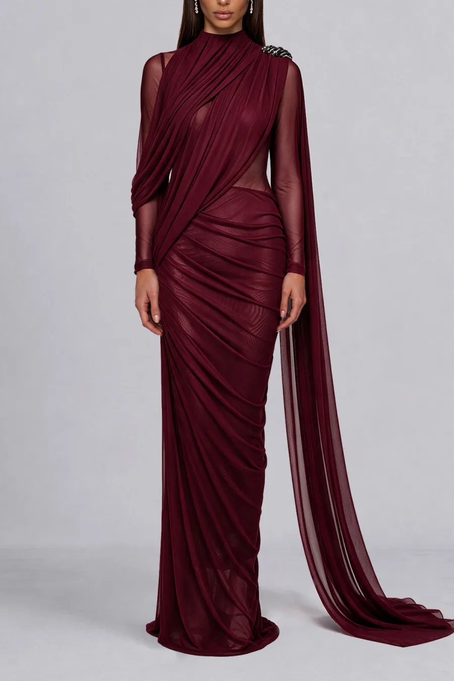Classic Ruched Maxi Dress