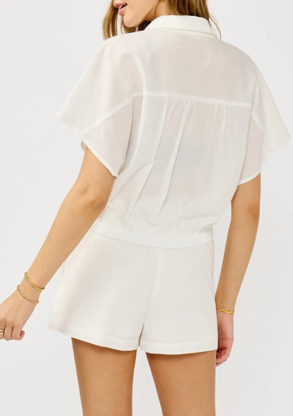 Printed Short Sleeve Polo Blouse