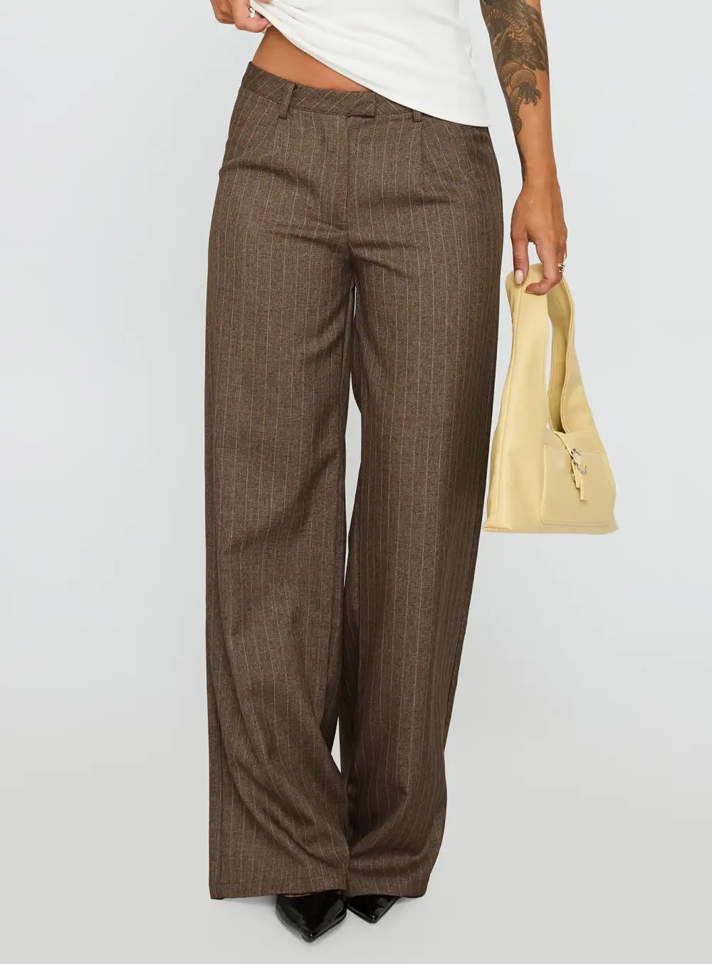 Broadcast Pinstripe Wide Leg Pants