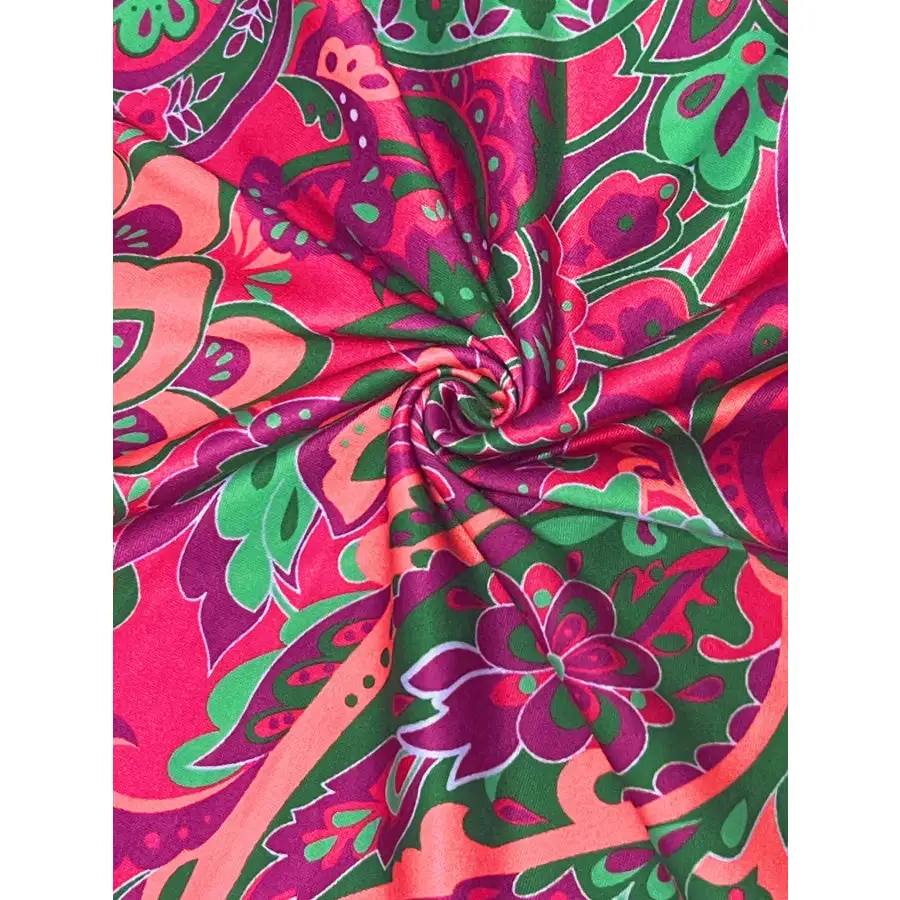 Paisley Print Ruffle Sleeve Mini Dress