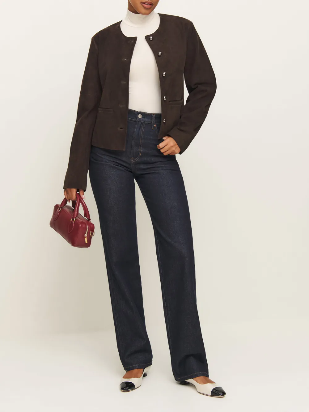 Mock Neck Slim Fit Long Sleeve Top