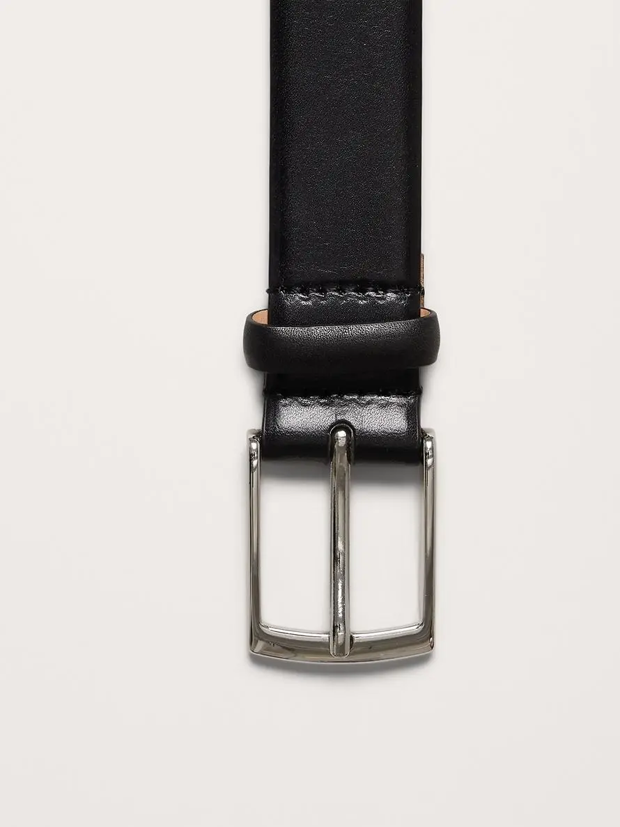 Men's Black Simple Leather Belt
