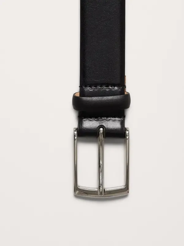 Men's Black Simple Leather Belt