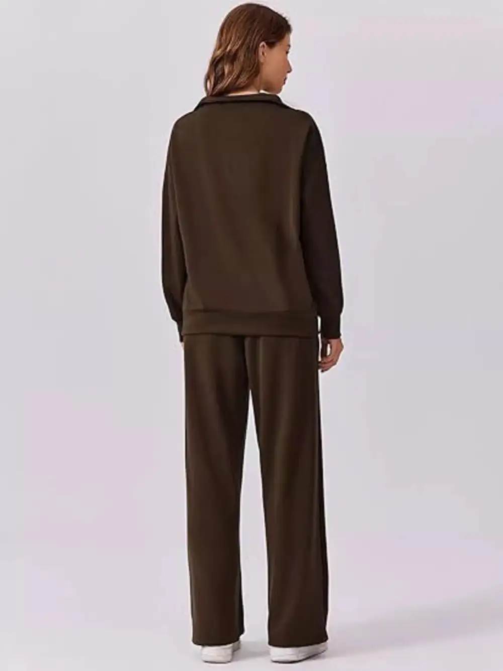 Relaxed Fit Quarter Zip Top and Pants Set