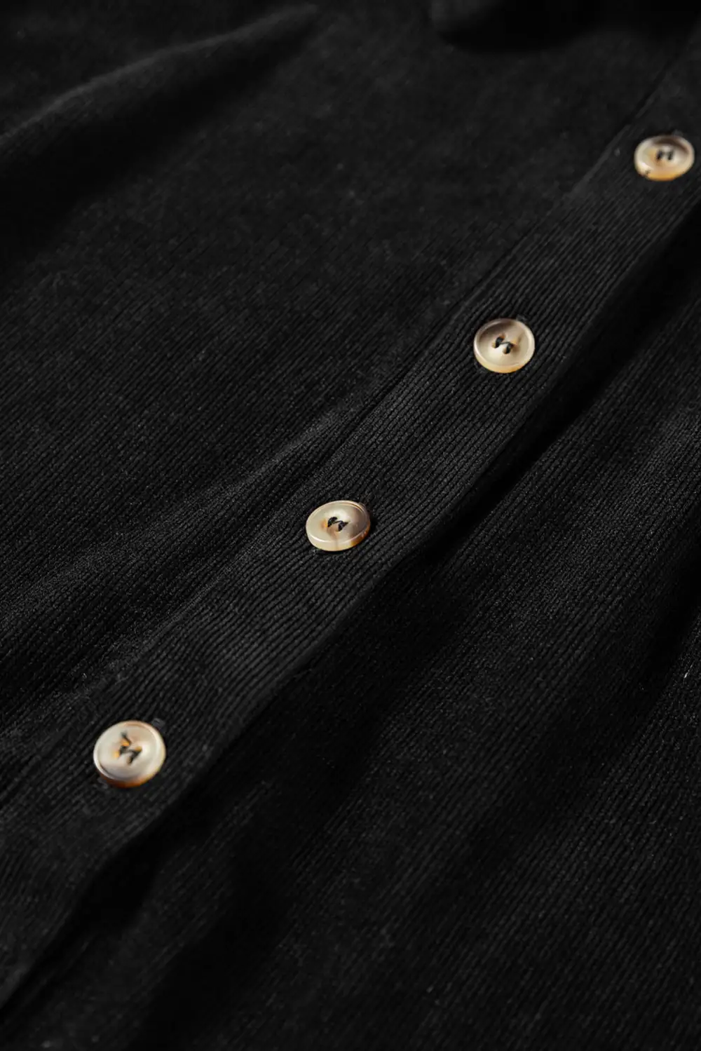 Corduroy Half Button Long Sleeve Mini Dress