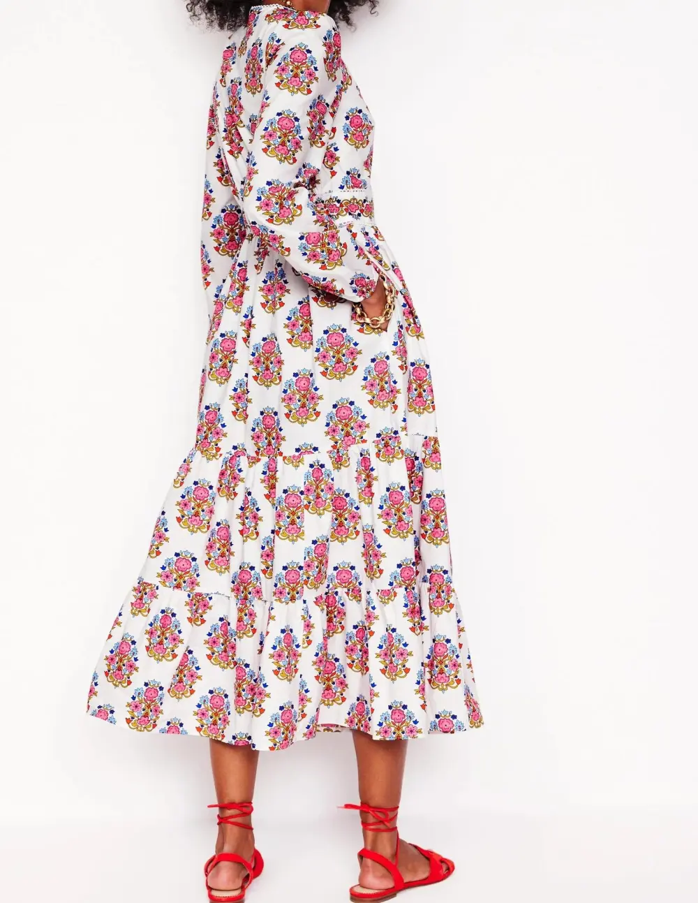 Violet Cotton Midi Dress