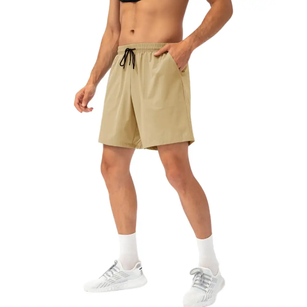 Refined Drawstring Elastic-Waist Side-Pocket Lightweight Men's Athletic Shorts