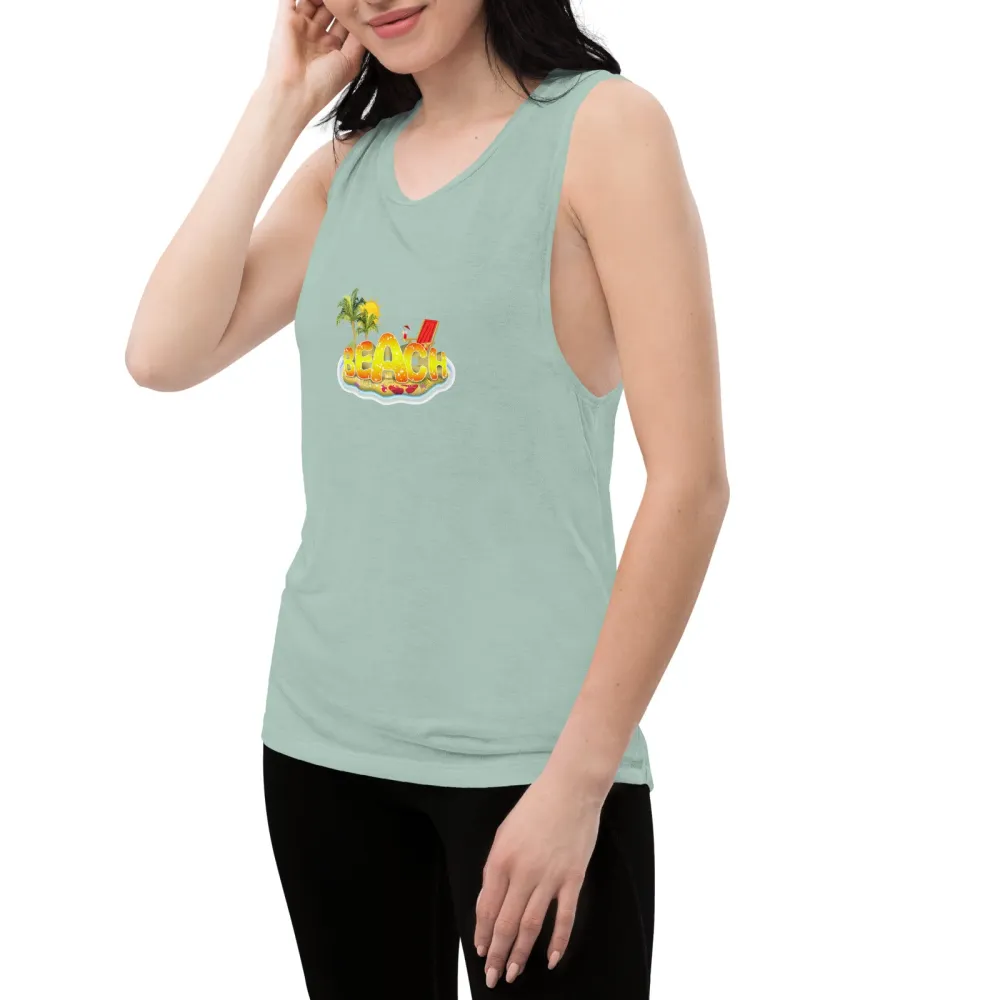 Ladies Muscle Tank Beach Day Tank Top