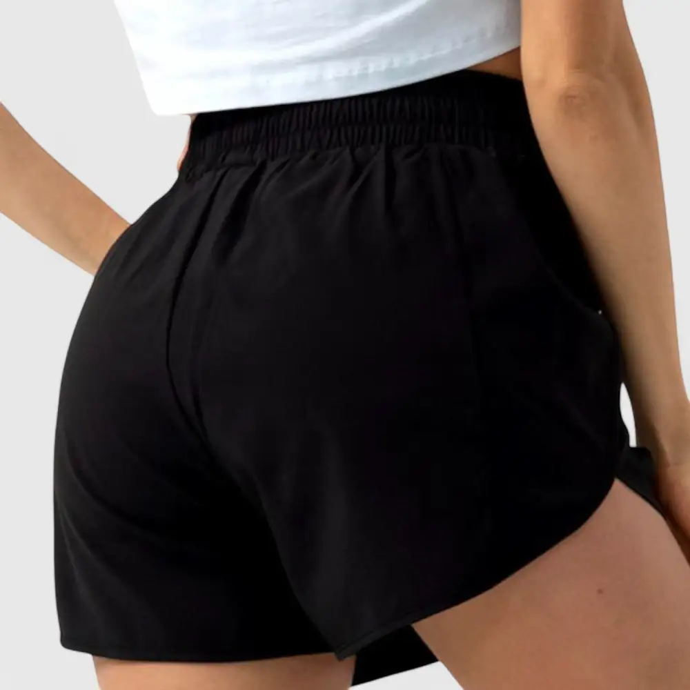 High-Waist Elastic-Waist Lightweight Running Shorts