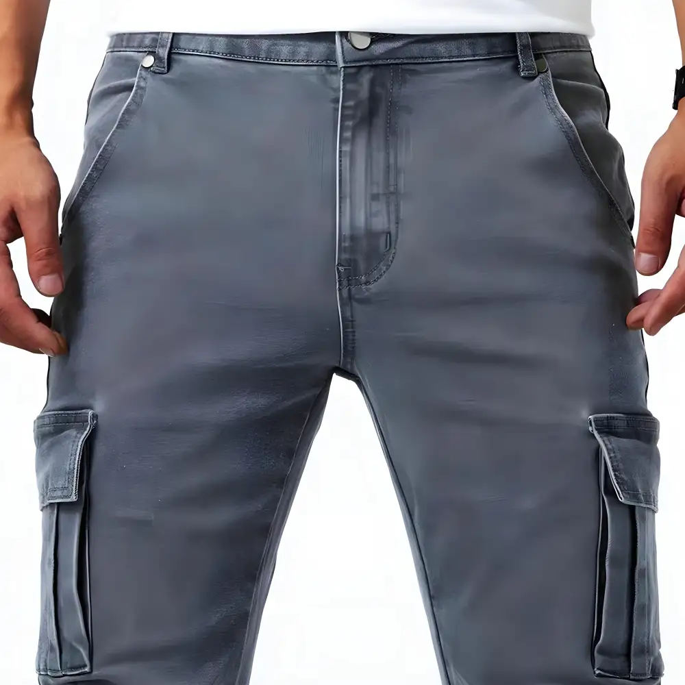 Men's Stretch Denim Cargo Trousers Cargo Pants