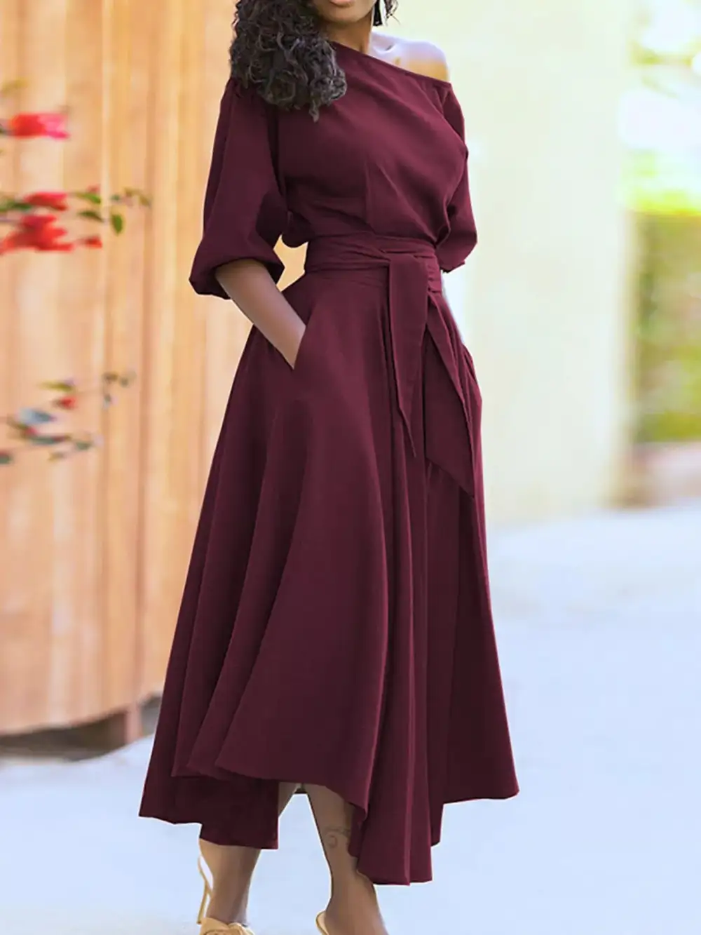 Tie Waist Dress Casual