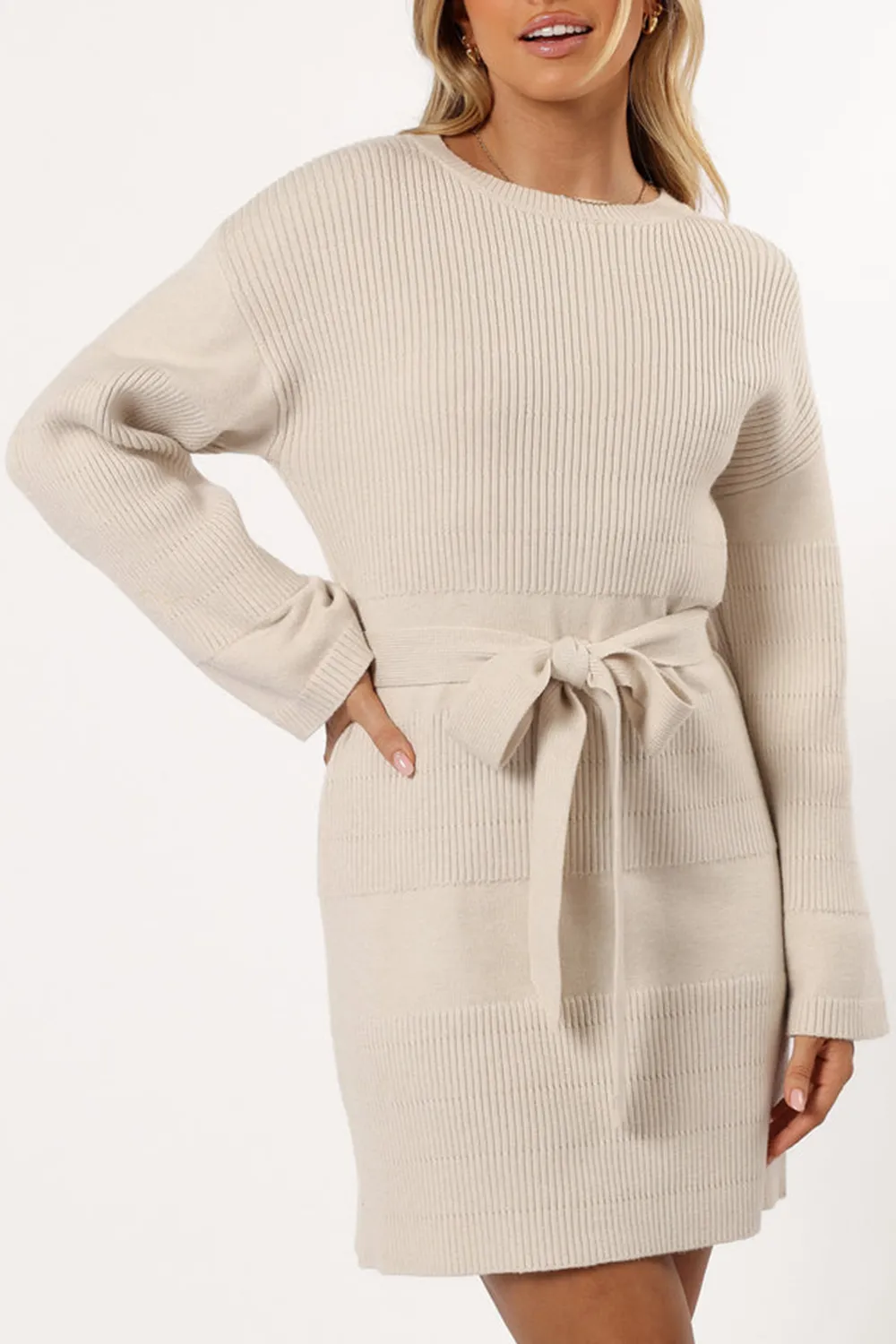 BONE MINI SWEATER DRESS