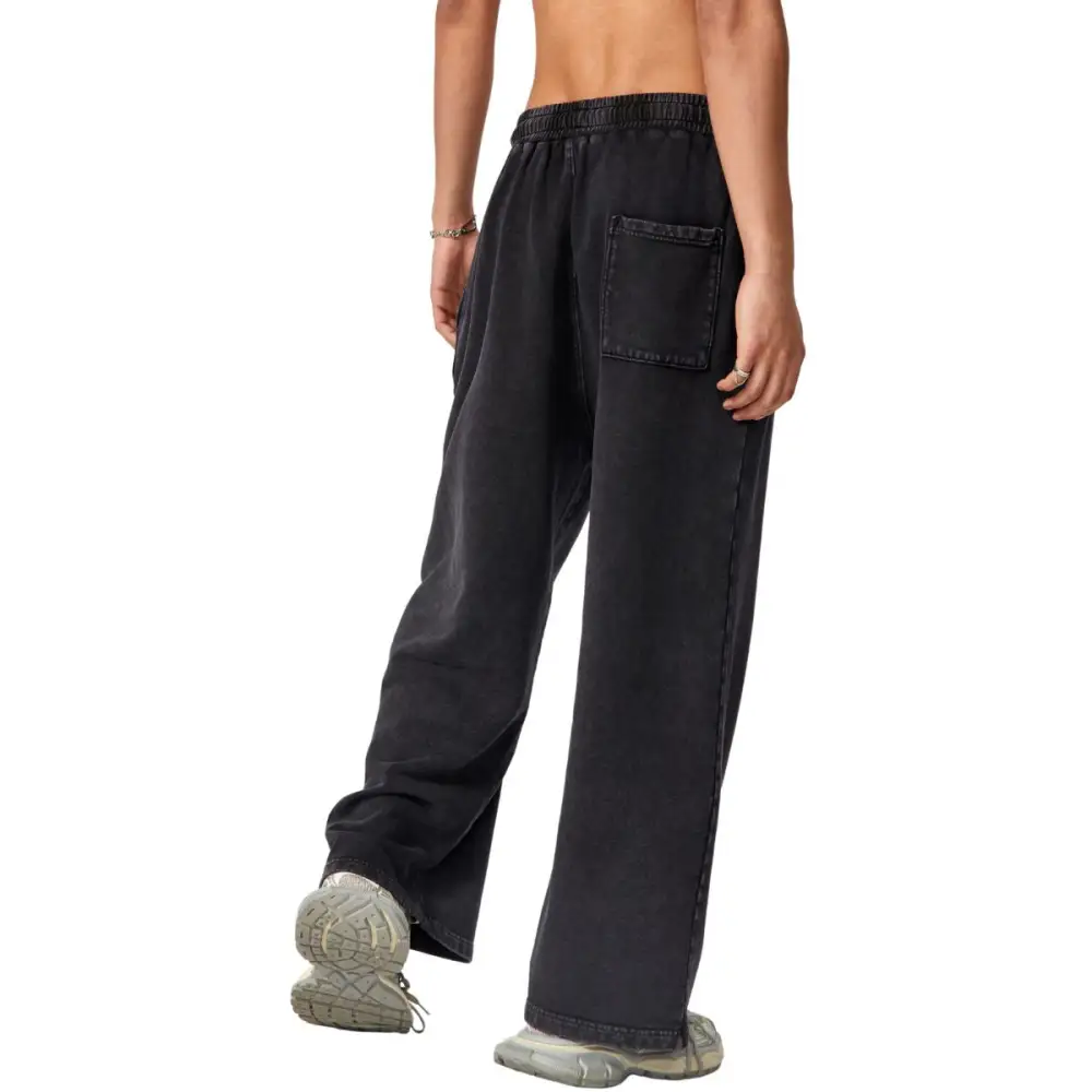 Stone Washed Straight Leg Men's Jogger Pants