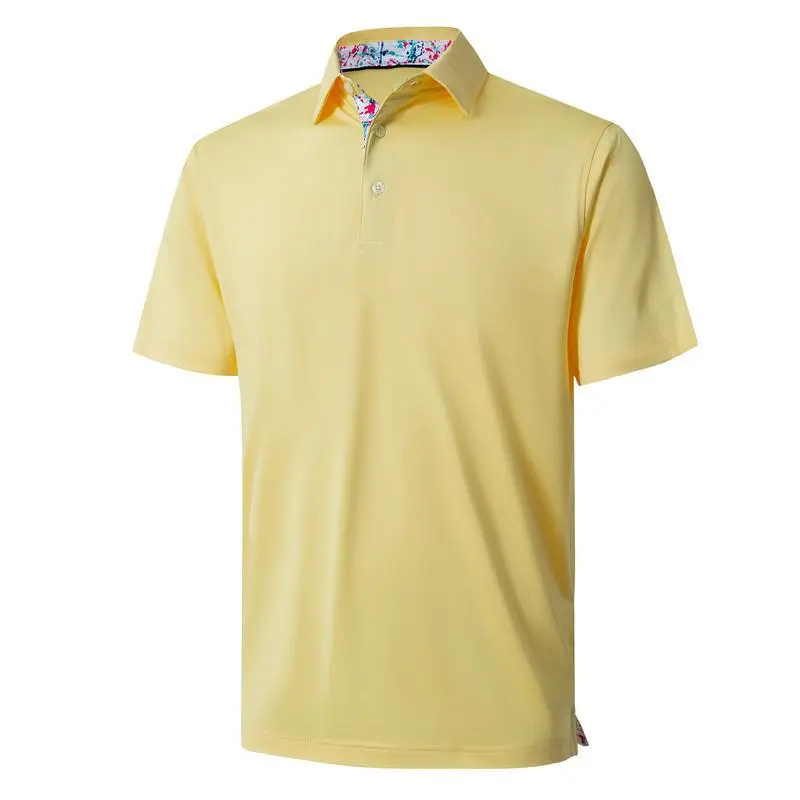 Mens Casual Dry Fit Performance Designed Collared Golf Polo Shirts for Men Plus Size Tops