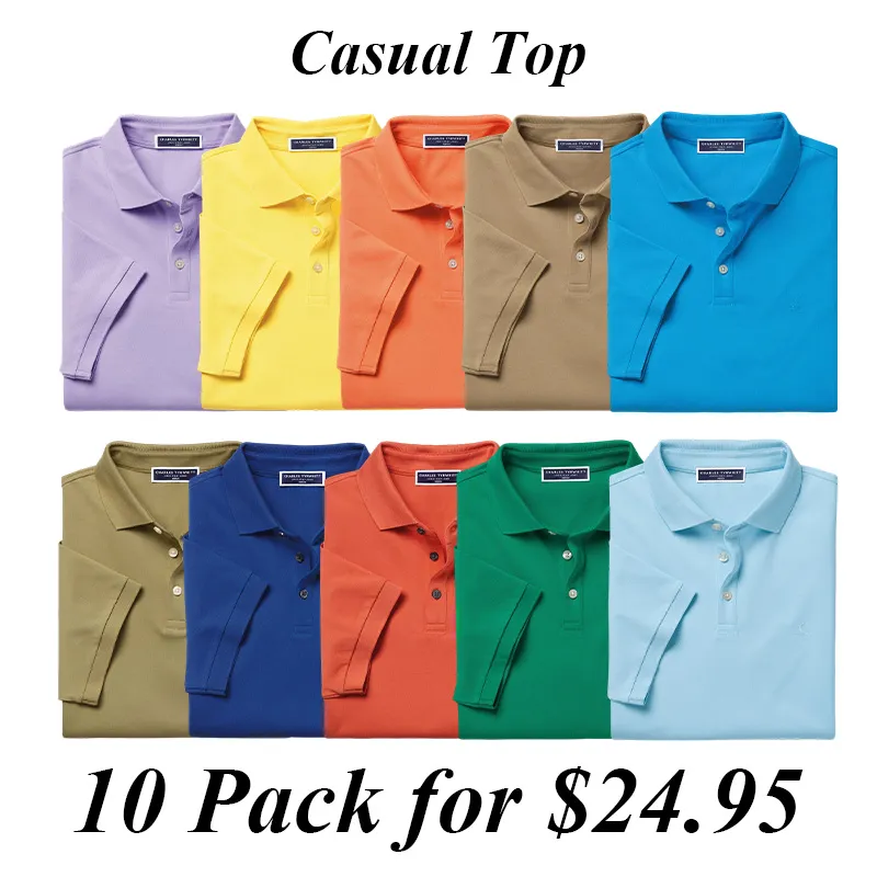 Men'S Casual Business POLO Shirt, Breathable Pique Fabric
