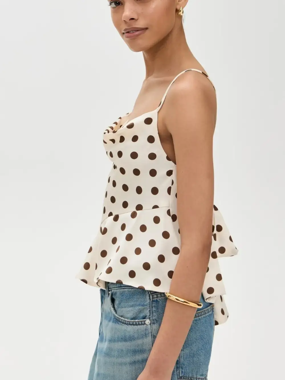 Cowl Neck Polka Dot